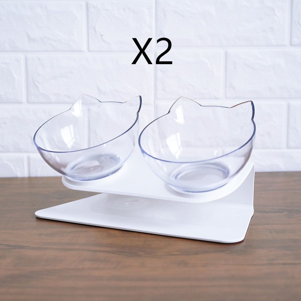 Elevated Cat Feeder Stand with Clear Bowl