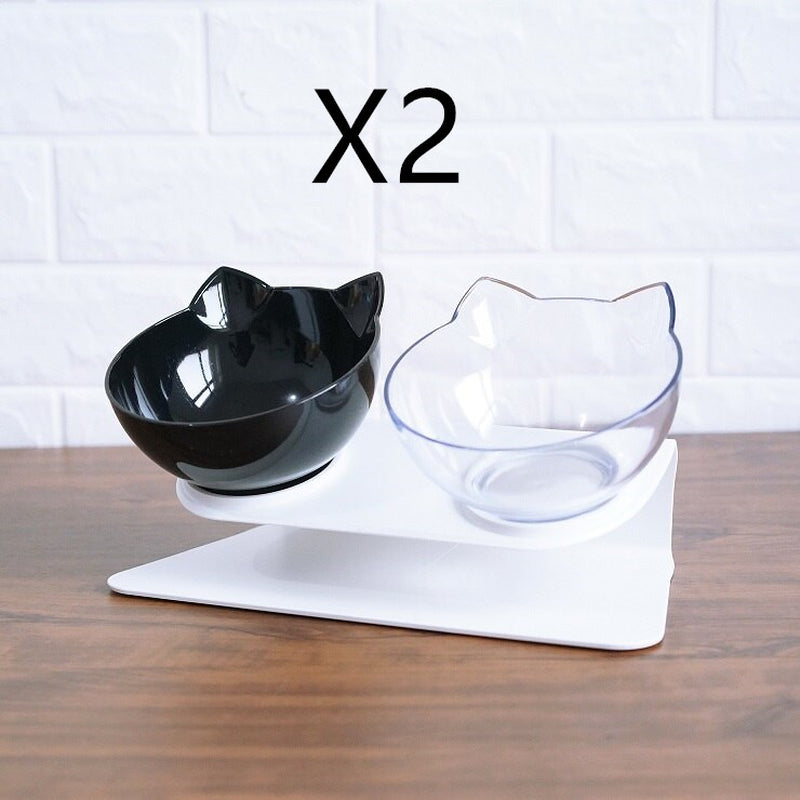 Elevated Cat Feeder Stand with Clear Bowl