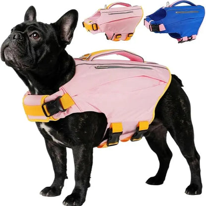 Kuoser Dog Life Jacket High Buoyancy, Reflective Dog Life Vest for Swimming Boating, Adjustable Small Medium Large Dog Lifejacket, Lightweight Dog Life Preserver Rescue Handle Spring Summer Pool