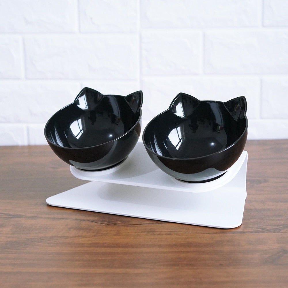 Elevated Cat Feeder Stand with Clear Bowl