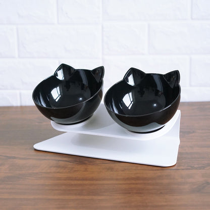 Elevated Cat Feeder Stand with Clear Bowl
