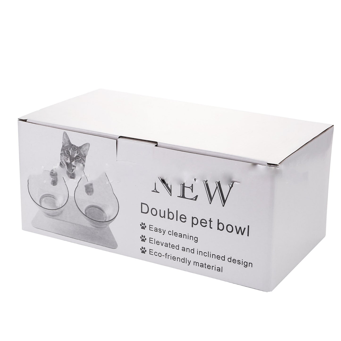 Elevated Cat Feeder Stand with Clear Bowl