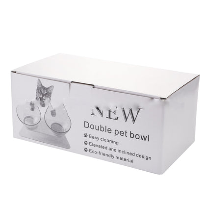 Elevated Cat Feeder Stand with Clear Bowl