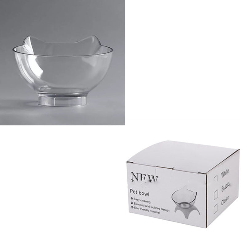 Elevated Cat Feeder Stand with Clear Bowl