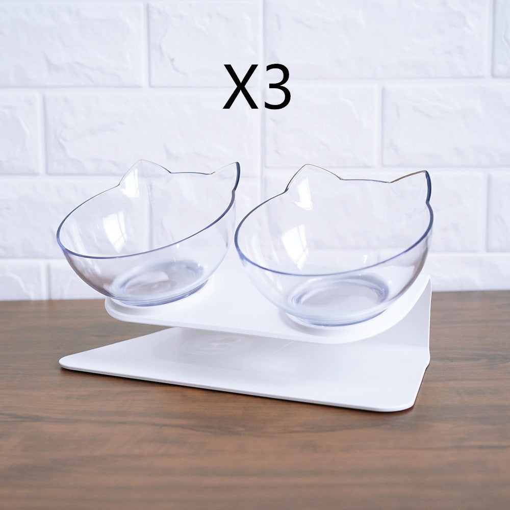 Elevated Cat Feeder Stand with Clear Bowl