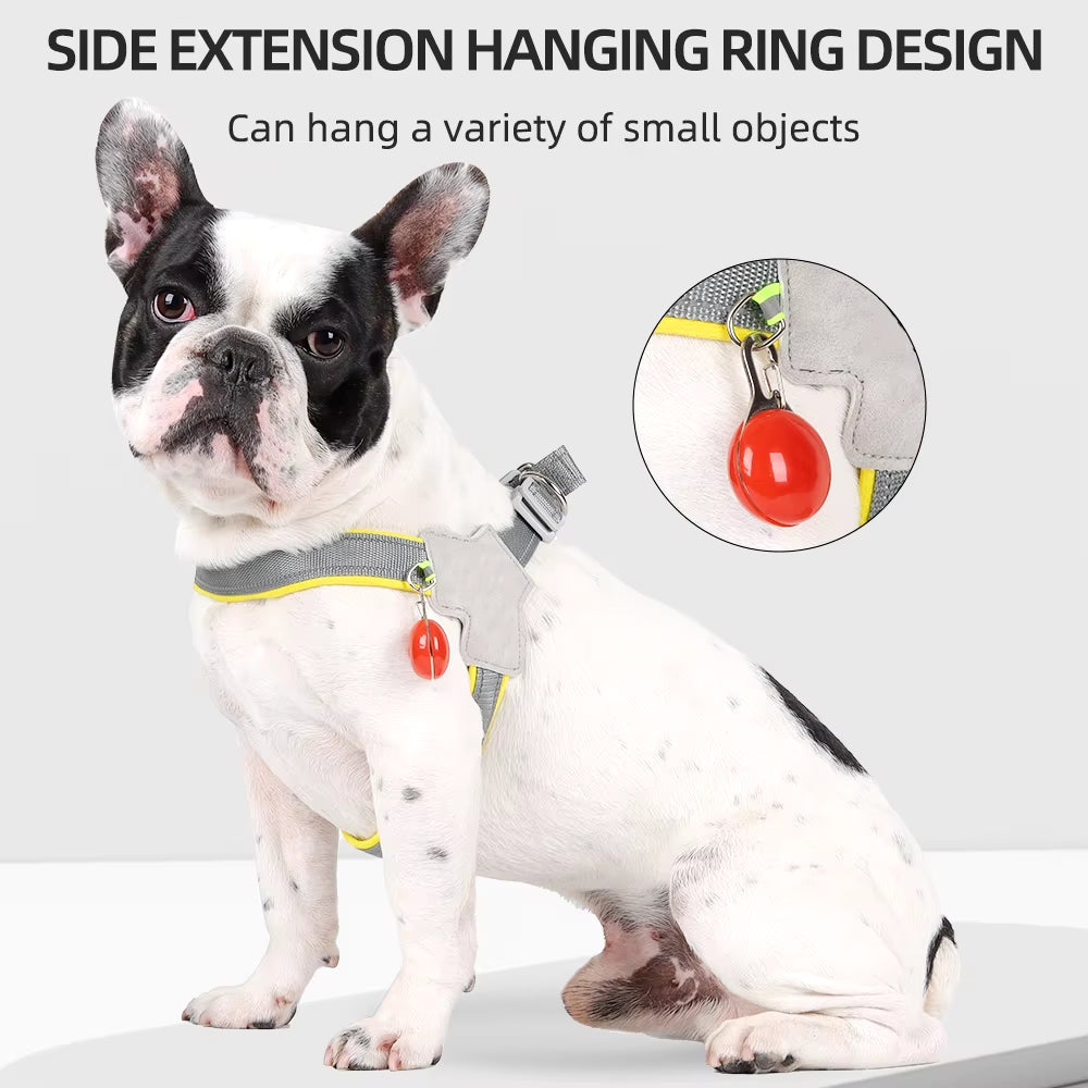 Reflective No-Pull Pet Harness for Small to Medium Dogs and Cats - Adjustable Vest for Puppies, Pugs, Chihuahuas, and Bulldogs