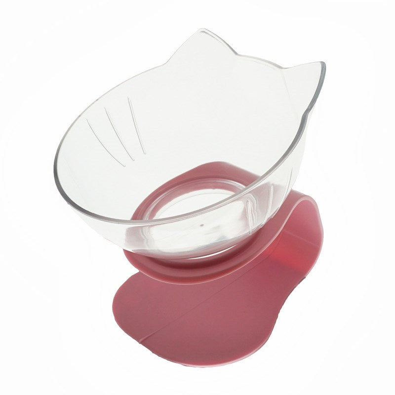 Elevated Cat Feeder Stand with Clear Bowl