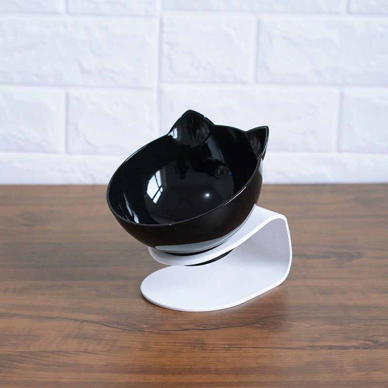 Elevated Cat Feeder Stand with Clear Bowl