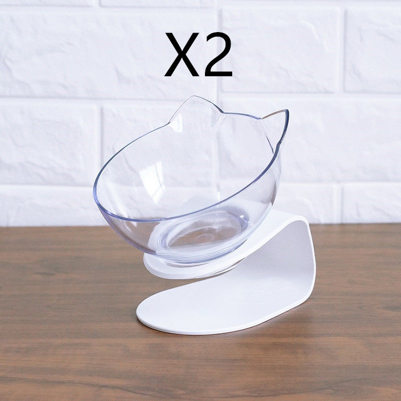 Elevated Cat Feeder Stand with Clear Bowl