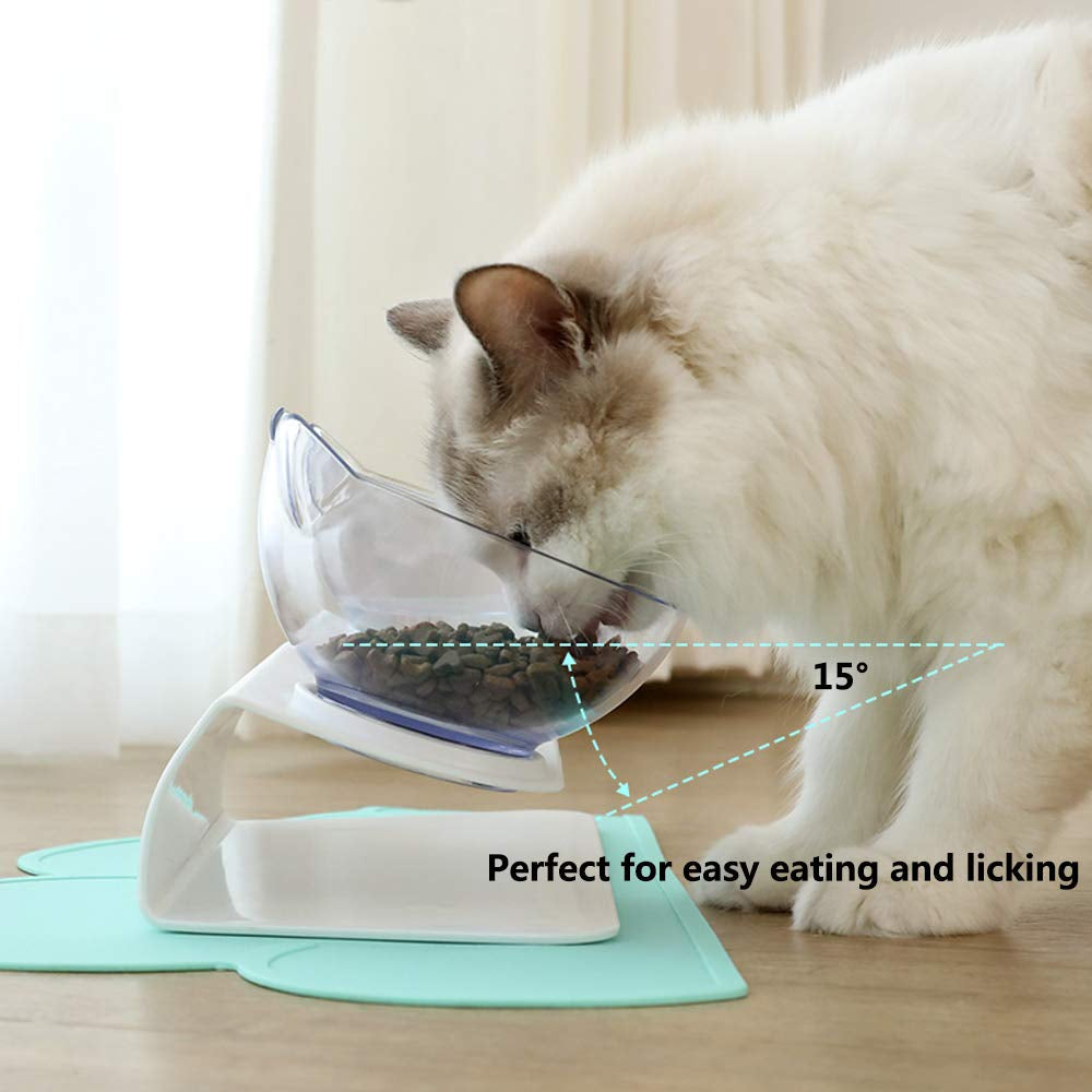 Elevated Cat Feeder Stand with Clear Bowl