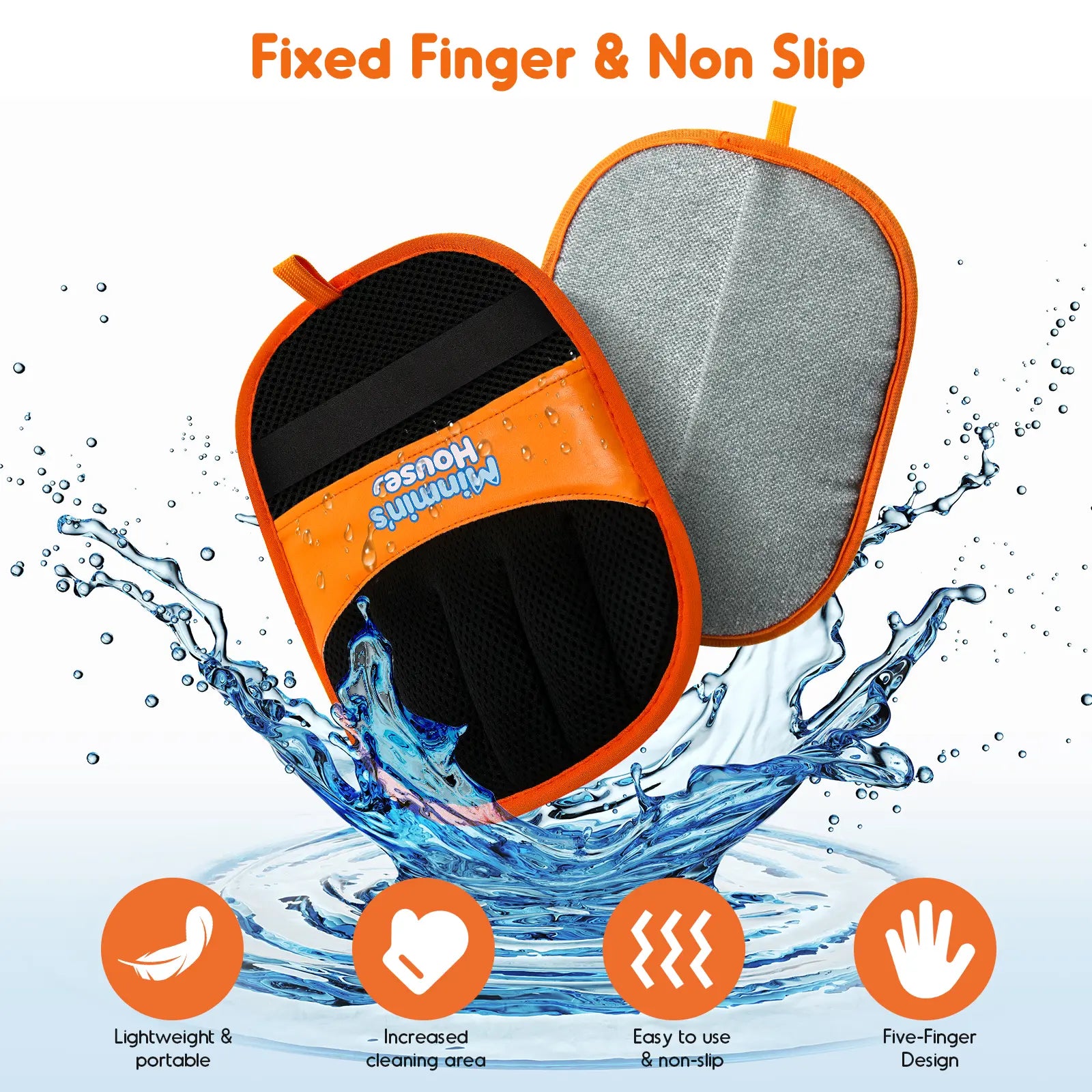 Minmin'S House Pet Hair Removal Glove for Cats & Dogs, Upgraded Five-Finger Electrostatic Pet Hair Glove, Reusable Magic Brush Pet Hair Remover Tool for Laundry, Couch, Carpet, Car Seat