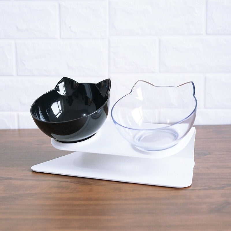 Elevated Cat Feeder Stand with Clear Bowl