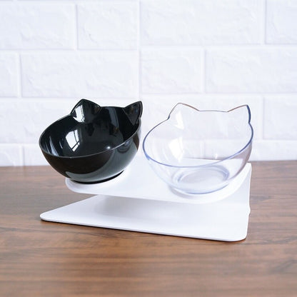Elevated Cat Feeder Stand with Clear Bowl