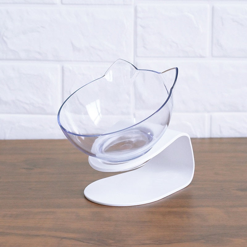 Elevated Cat Feeder Stand with Clear Bowl