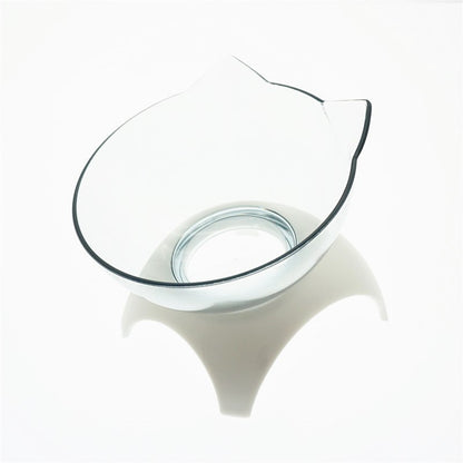 Elevated Cat Feeder Stand with Clear Bowl