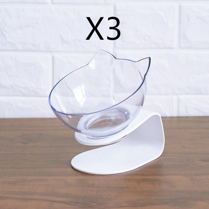 Elevated Cat Feeder Stand with Clear Bowl