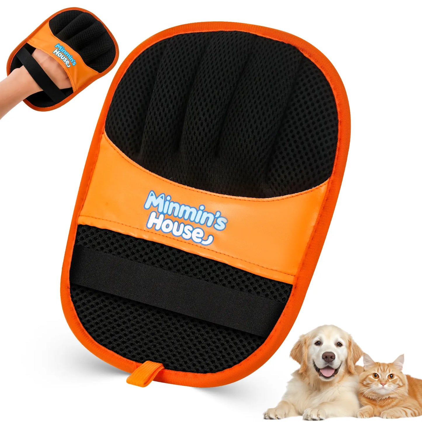 Minmin'S House Pet Hair Removal Glove for Cats & Dogs, Upgraded Five-Finger Electrostatic Pet Hair Glove, Reusable Magic Brush Pet Hair Remover Tool for Laundry, Couch, Carpet, Car Seat