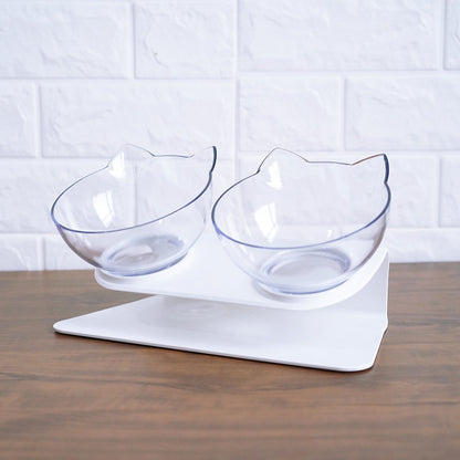 Elevated Cat Feeder Stand with Clear Bowl