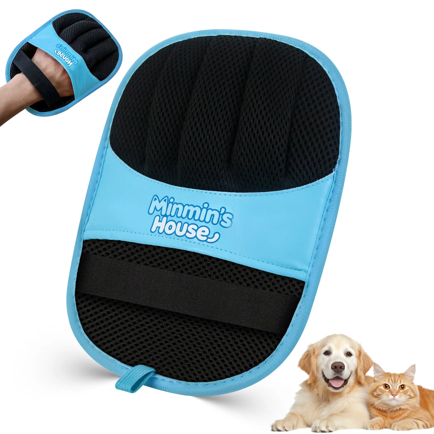 Minmin'S House Pet Hair Removal Glove for Cats & Dogs, Upgraded Five-Finger Electrostatic Pet Hair Glove, Reusable Magic Brush Pet Hair Remover Tool for Laundry, Couch, Carpet, Car Seat