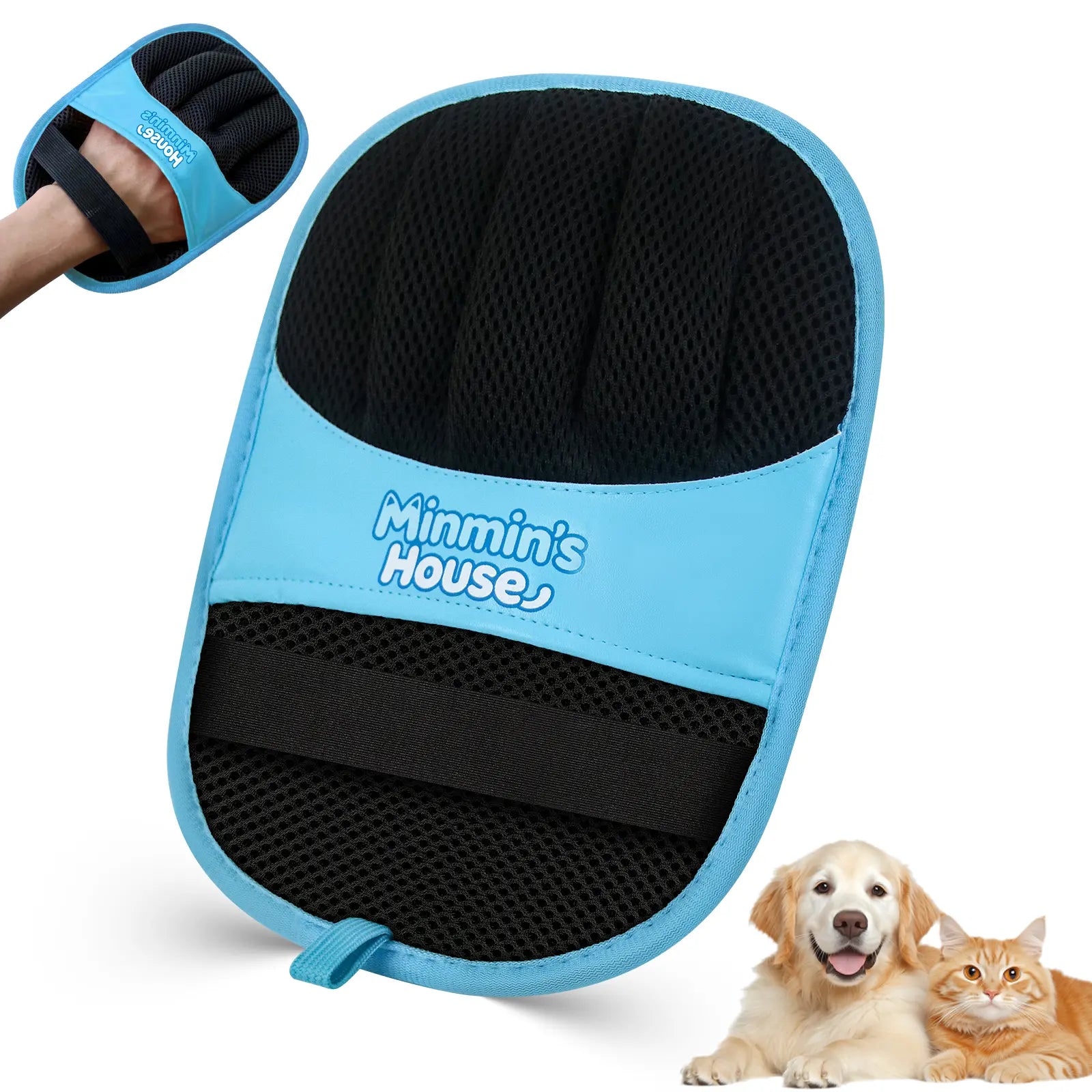 Minmin'S House Pet Hair Removal Glove for Cats & Dogs, Upgraded Five-Finger Electrostatic Pet Hair Glove, Reusable Magic Brush Pet Hair Remover Tool for Laundry, Couch, Carpet, Car Seat