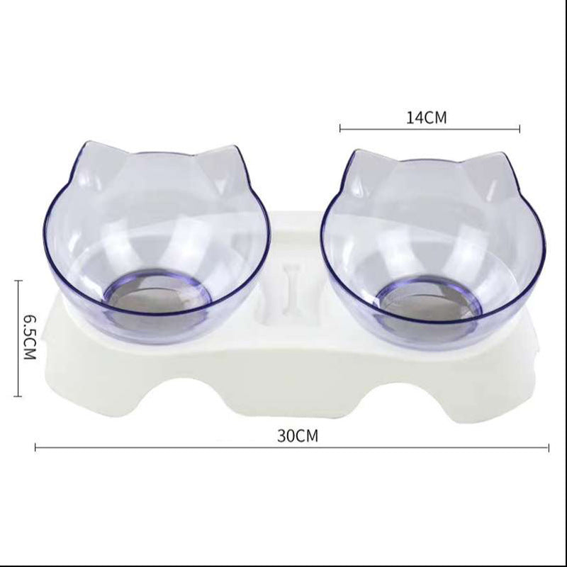 Elevated Cat Feeder Stand with Clear Bowl