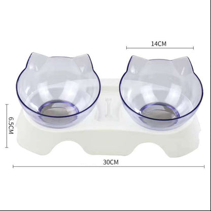 Elevated Cat Feeder Stand with Clear Bowl